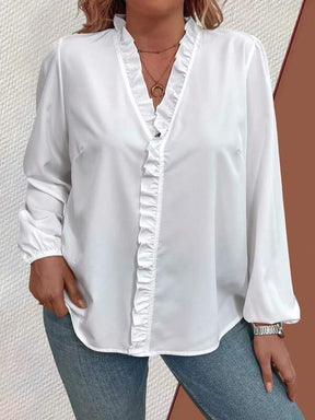 Camisa Feminina Plus Size com Babado Tirsa