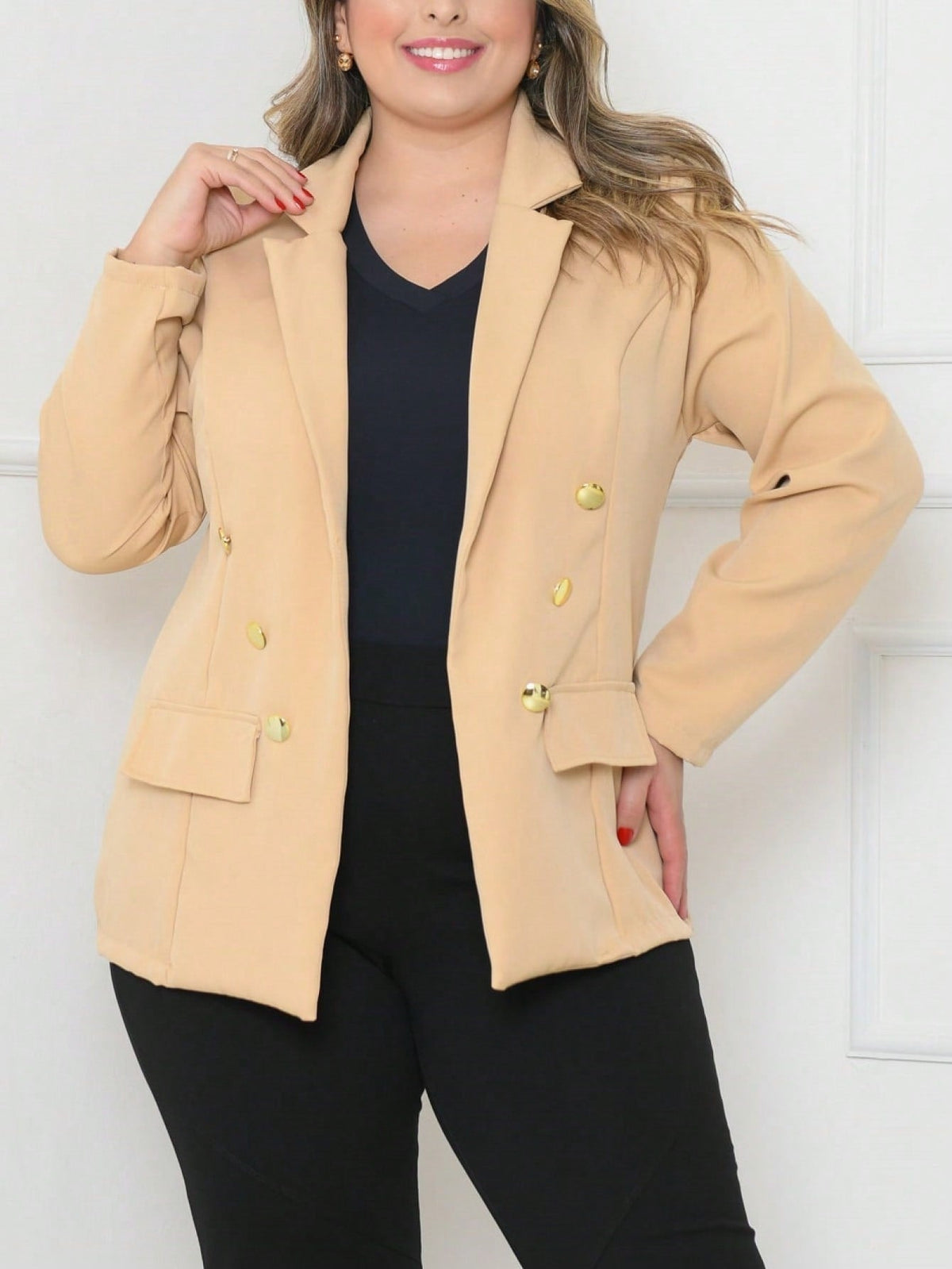 Blazer Feminino Plus Size Alfaiataria Paula