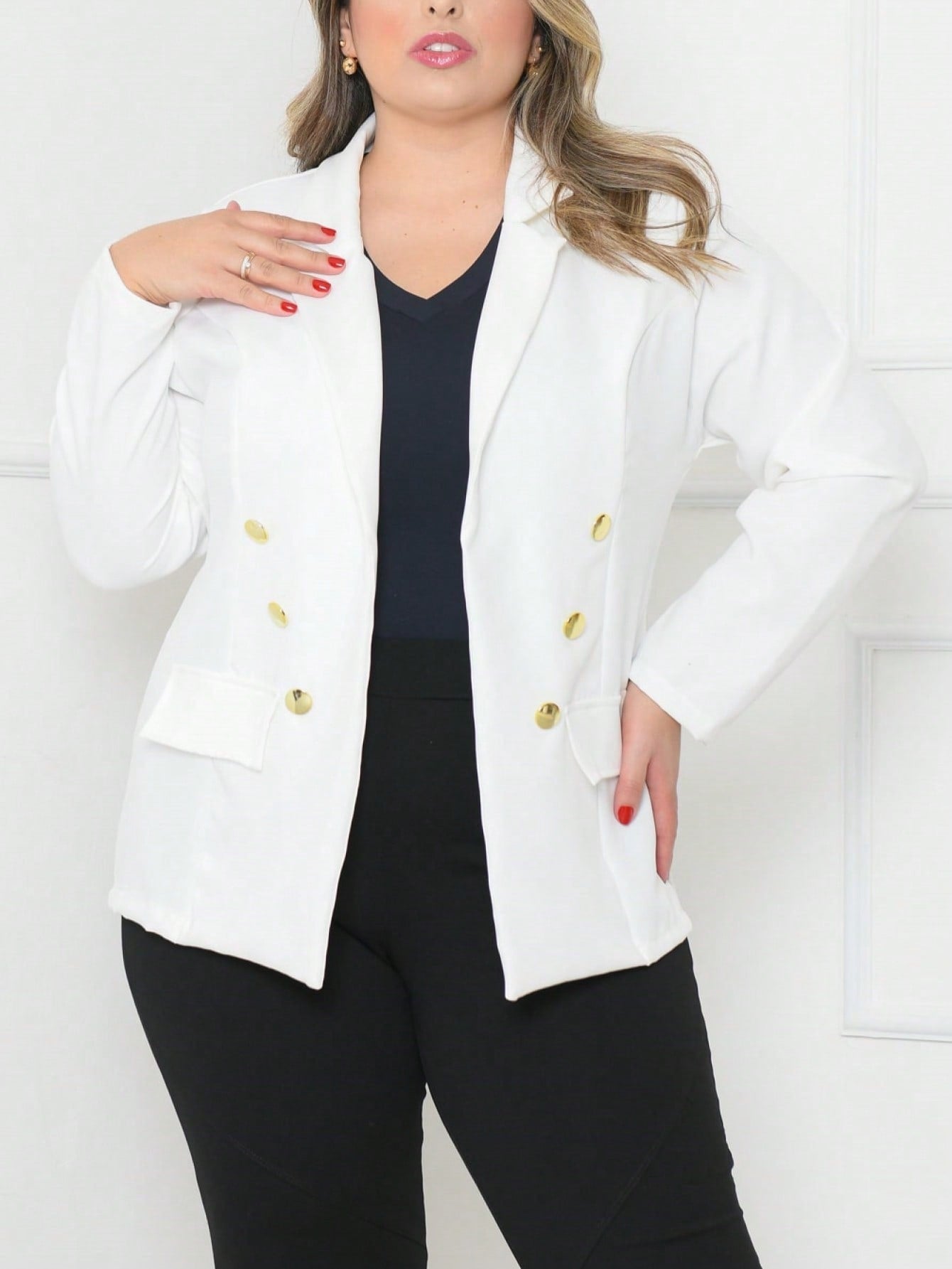 Blazer Feminino Plus Size Alfaiataria Paula