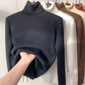 Suéter Feminino Forrado em Veludo Para Inverno